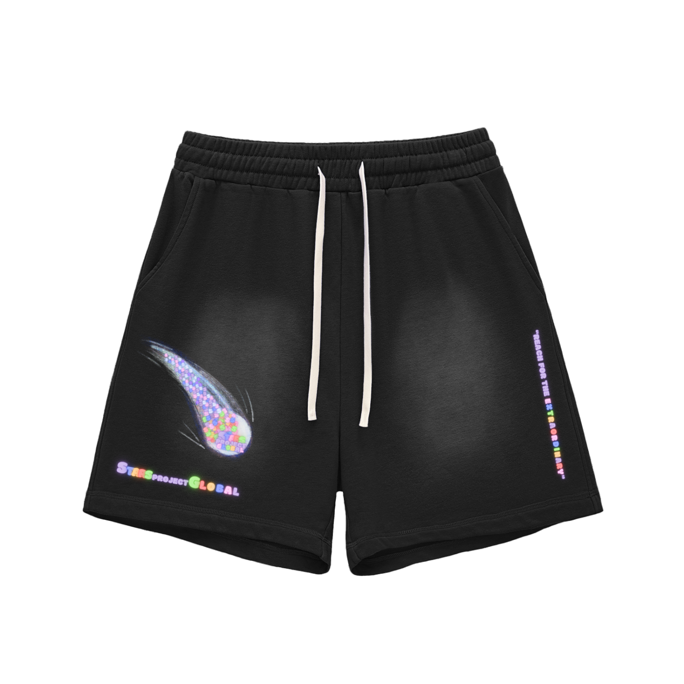 Sun Fade Raw Edge Cotton Shorts