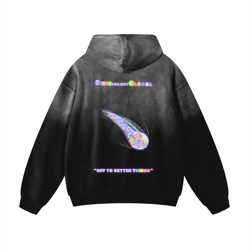 "EXTRAORDINARY THINGS" Sun Fade Loose Hoodie