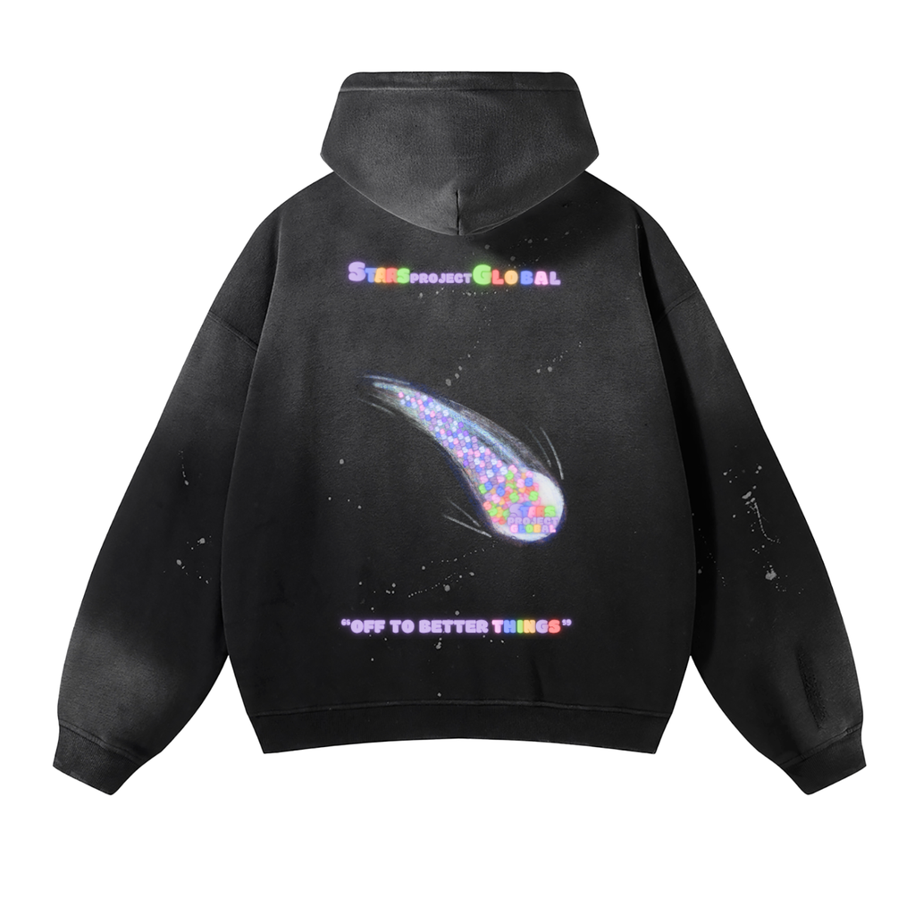 "EXTRAORDINARY THINGS" Frayed Fleece Hoodie