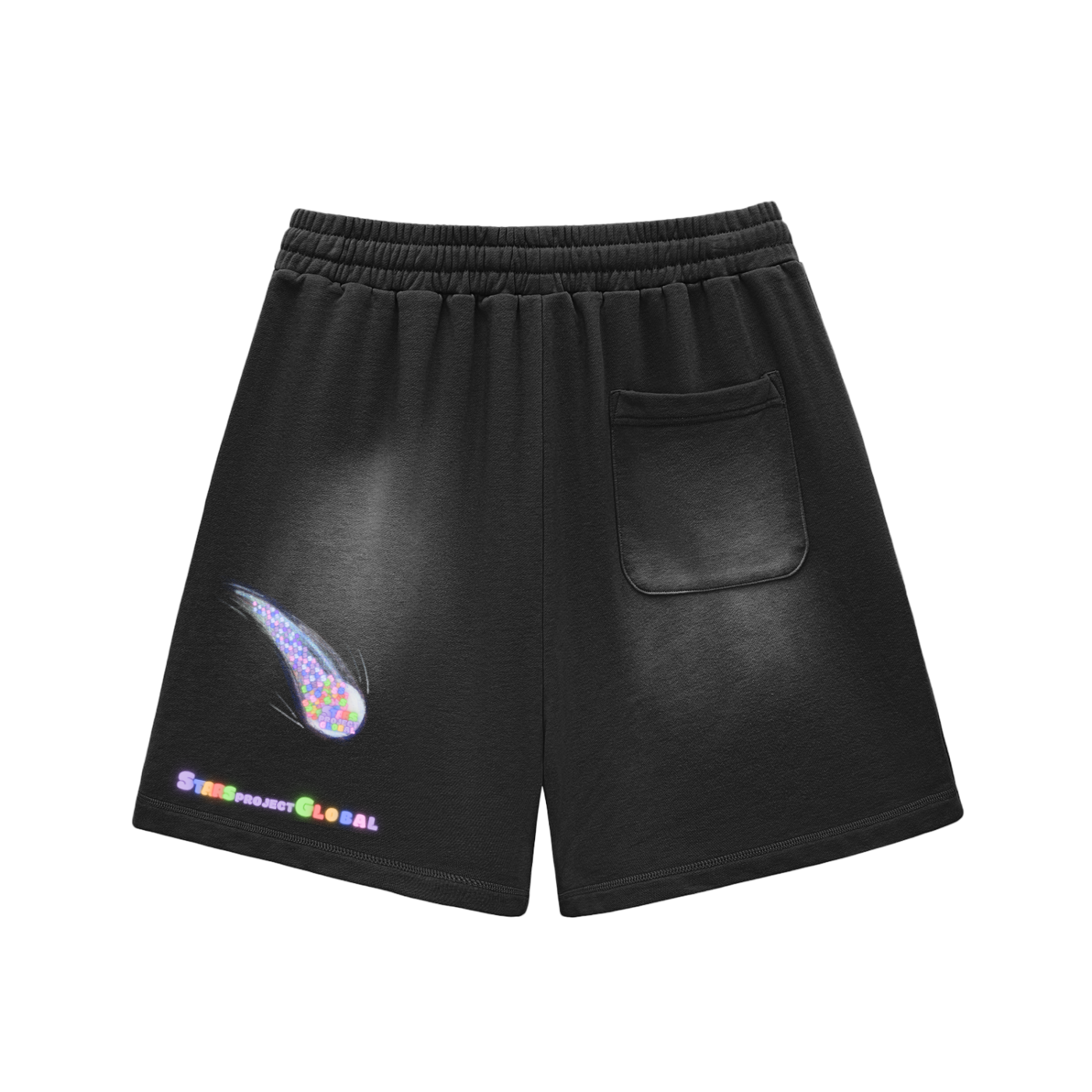 Sun Fade Raw Edge Cotton Shorts